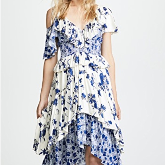 NWT MISA Liv Floral-Print Ruffle High-Low - Picture 6 of 8